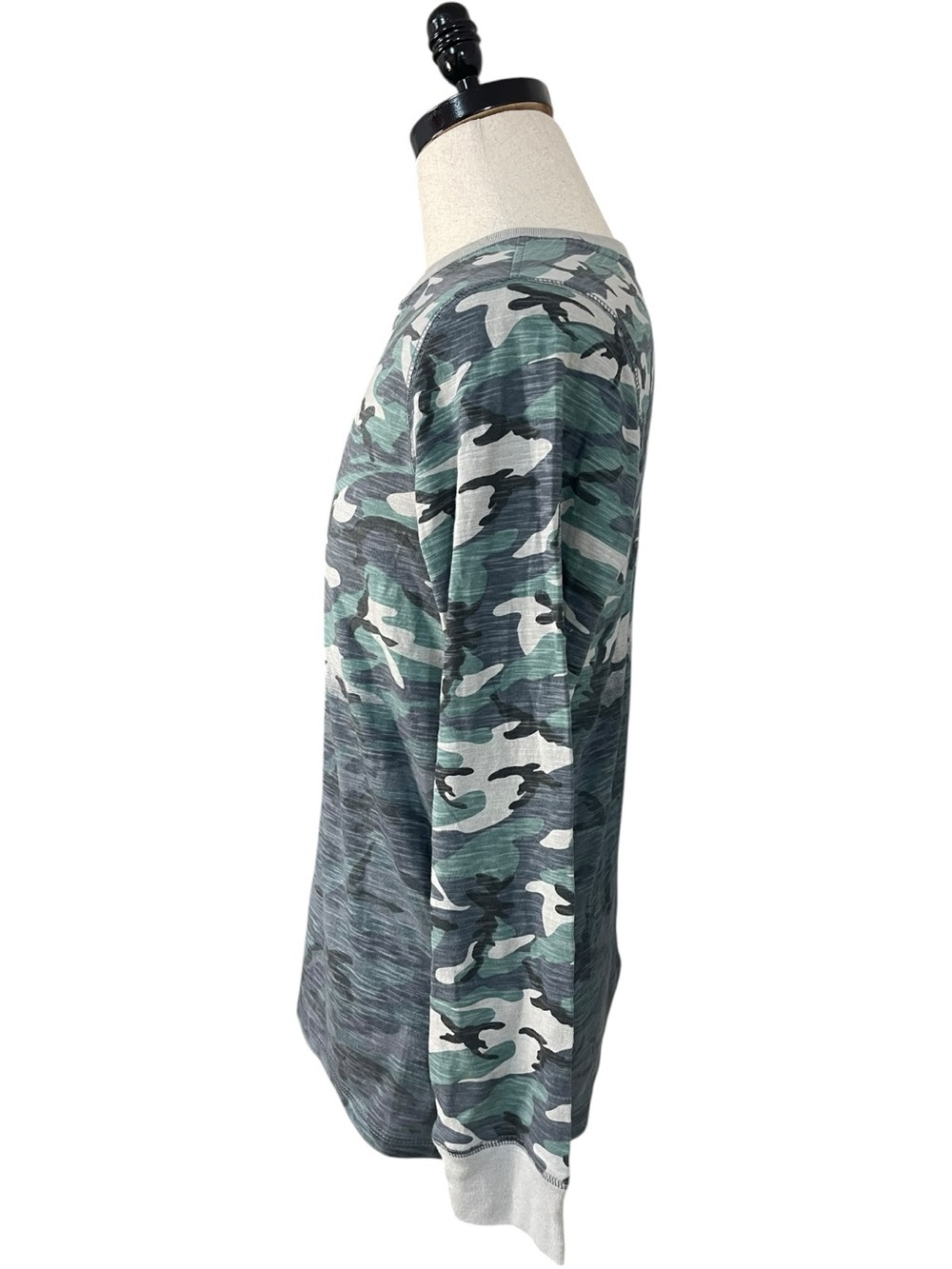 Wonder Nation Camouflage Camo Jersey Henley Long-Sleeve Shirt Green - Picture 4 of 12